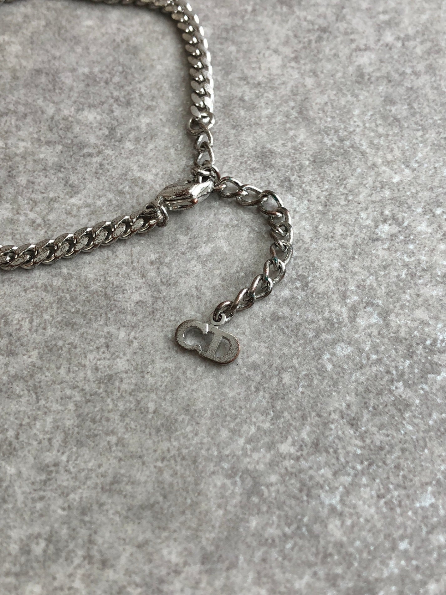 Christian Dior CD Logo Bracelet Silver Vintage c5gt8d