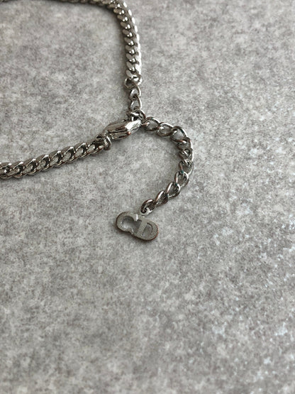Christian Dior CD Logo Bracelet Silver Vintage c5gt8d