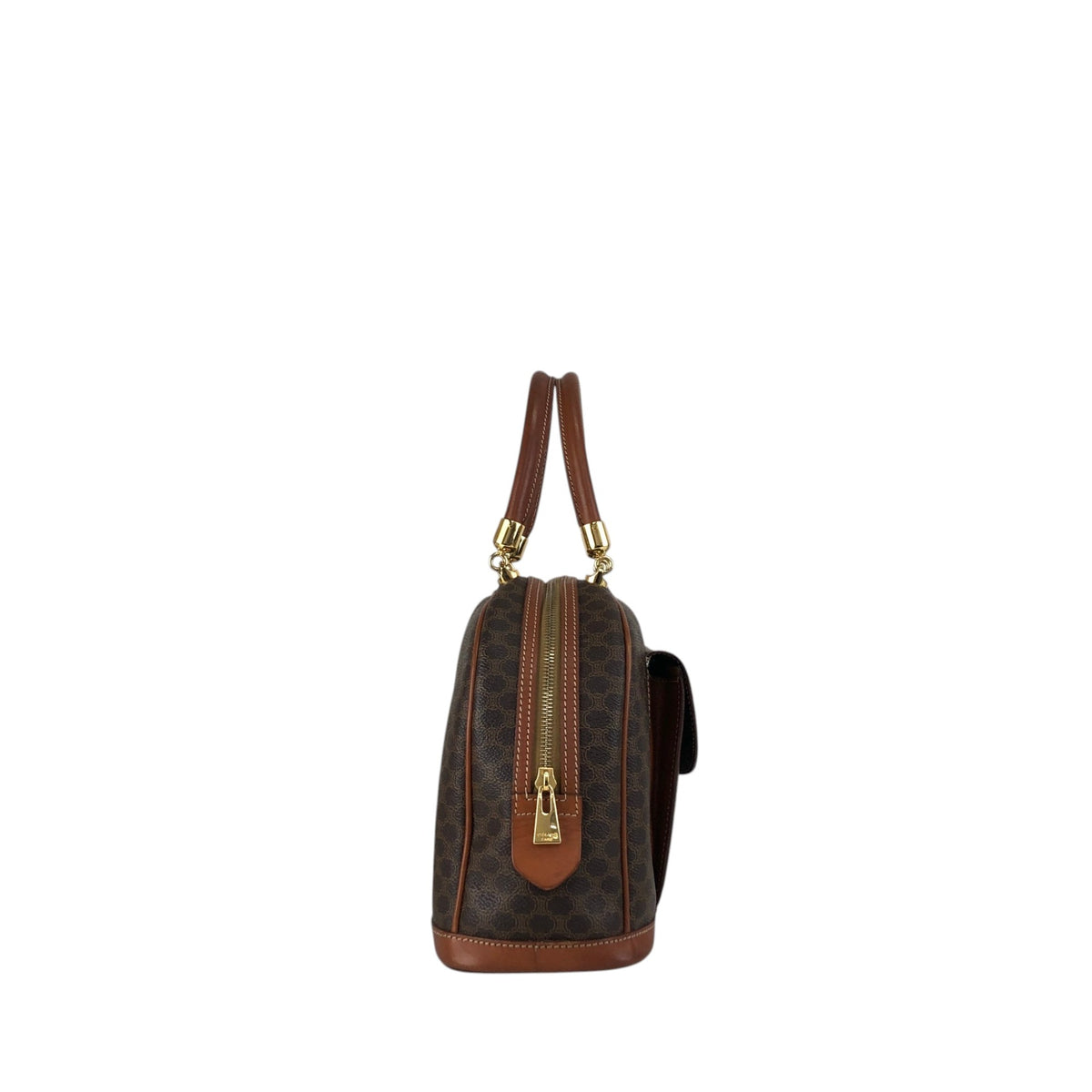 CELINE Macadam Blason Handbag Brown Vintage 623s5d
