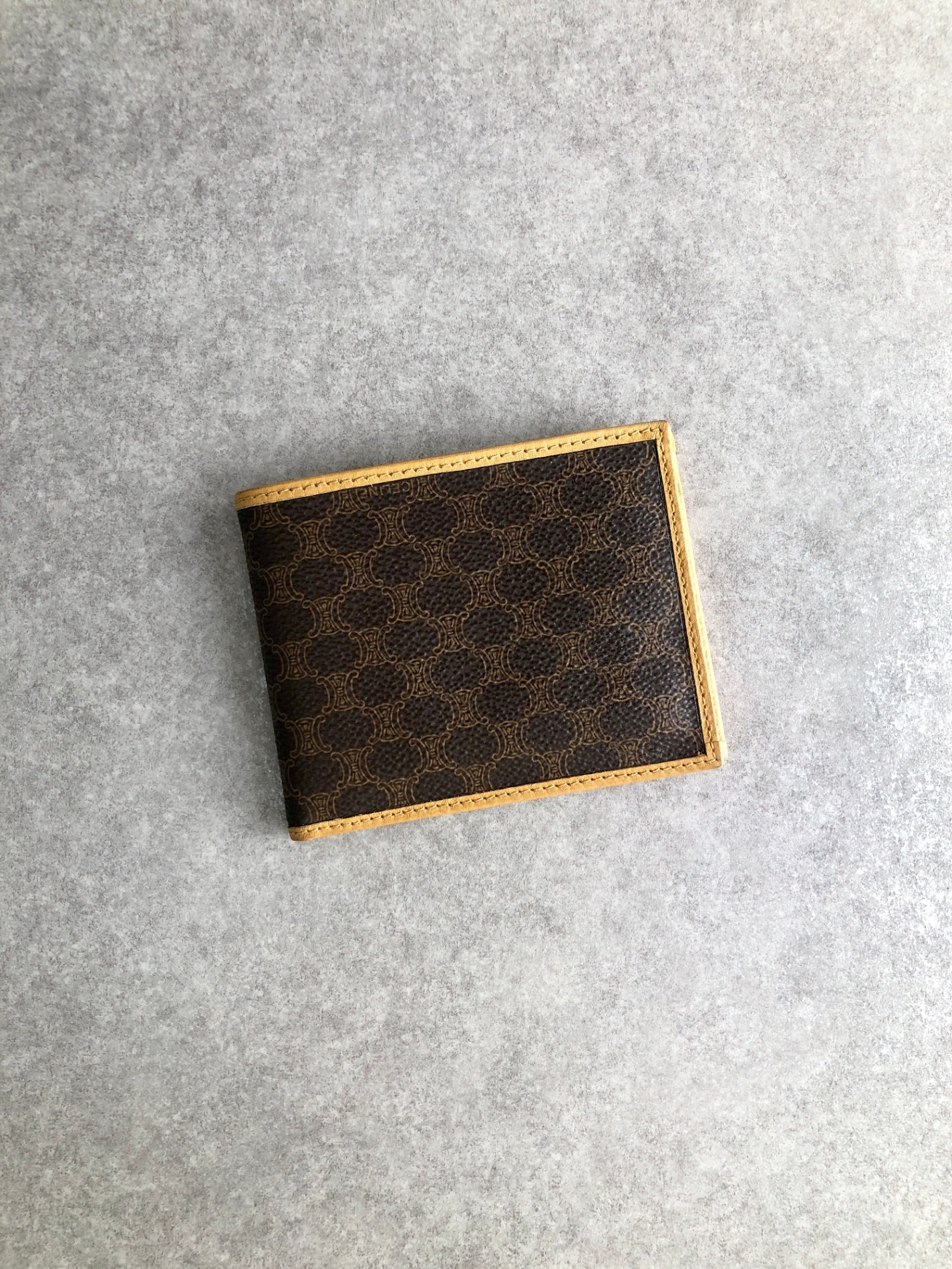 CELINE Macadam Folded Wallet Brown Vintage nkdcjh