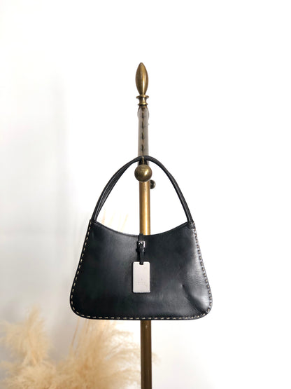 GUCCI Logo Shoulder bag Black Vintage 5yfah2