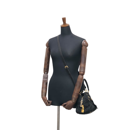 PRADA Logo Two-way Handbag Shoulder bag Black Vintage aw3e2f