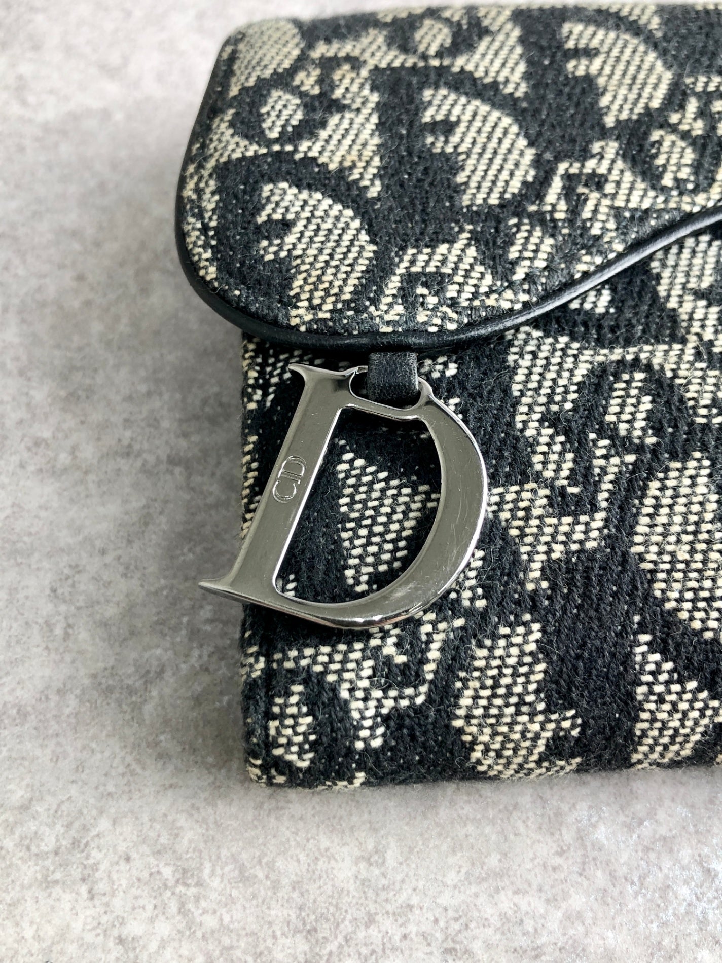 Christian Dior Trotter Folded Wallet Navy Vintage avbpvr