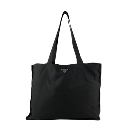 PRADA Tessuto Triangle Logo Totebag Black Vintage fzec6b