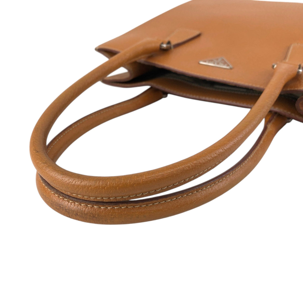 PRADA Triangle Logo Totebag Brown Vintage isz7da