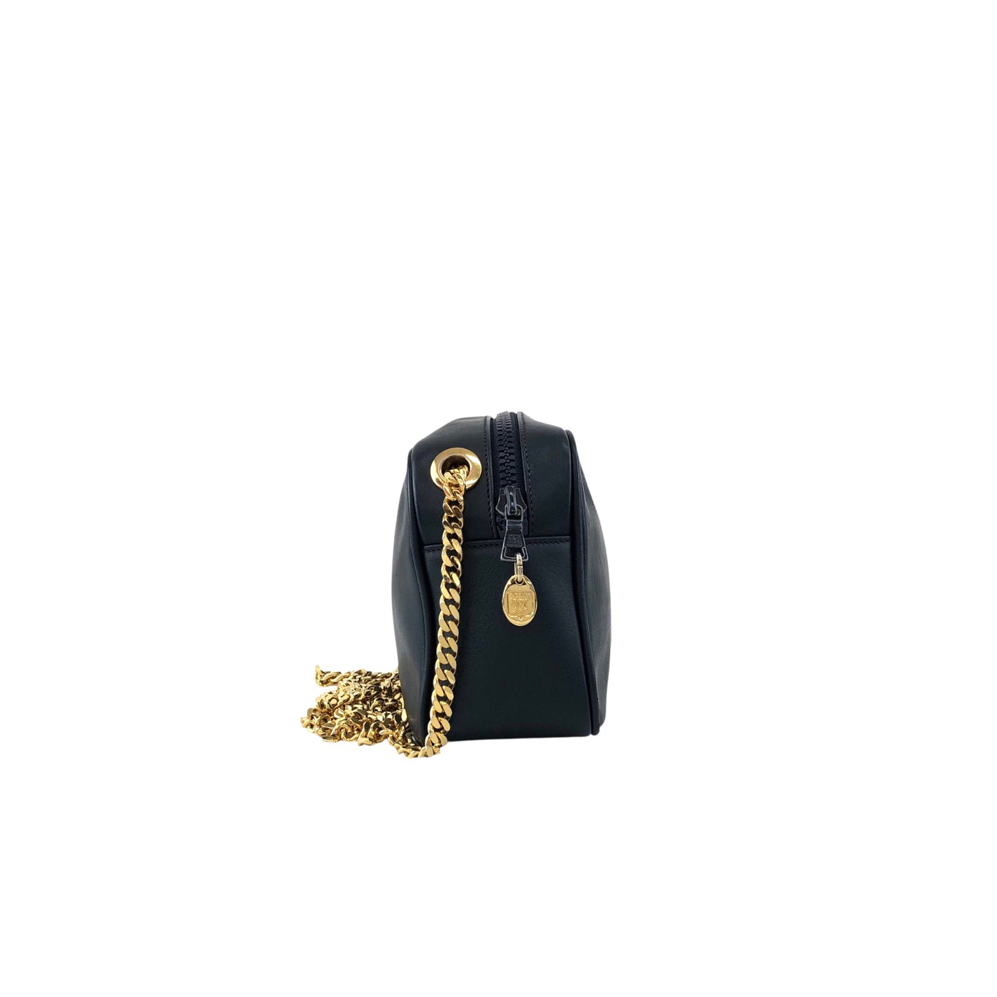 CELINE Triomphe Chain Shoulder bag Navy Vintage h4r6w8
