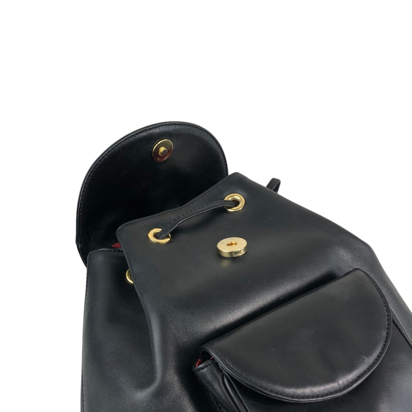Christian Dior Logo Charm Backpack Black Vintage i8y5w2