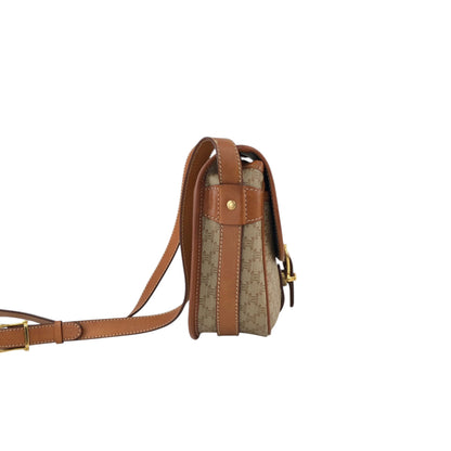 CELINE Macadam Front Buckle  Shoulder bag Beige Vintage nnbcwv