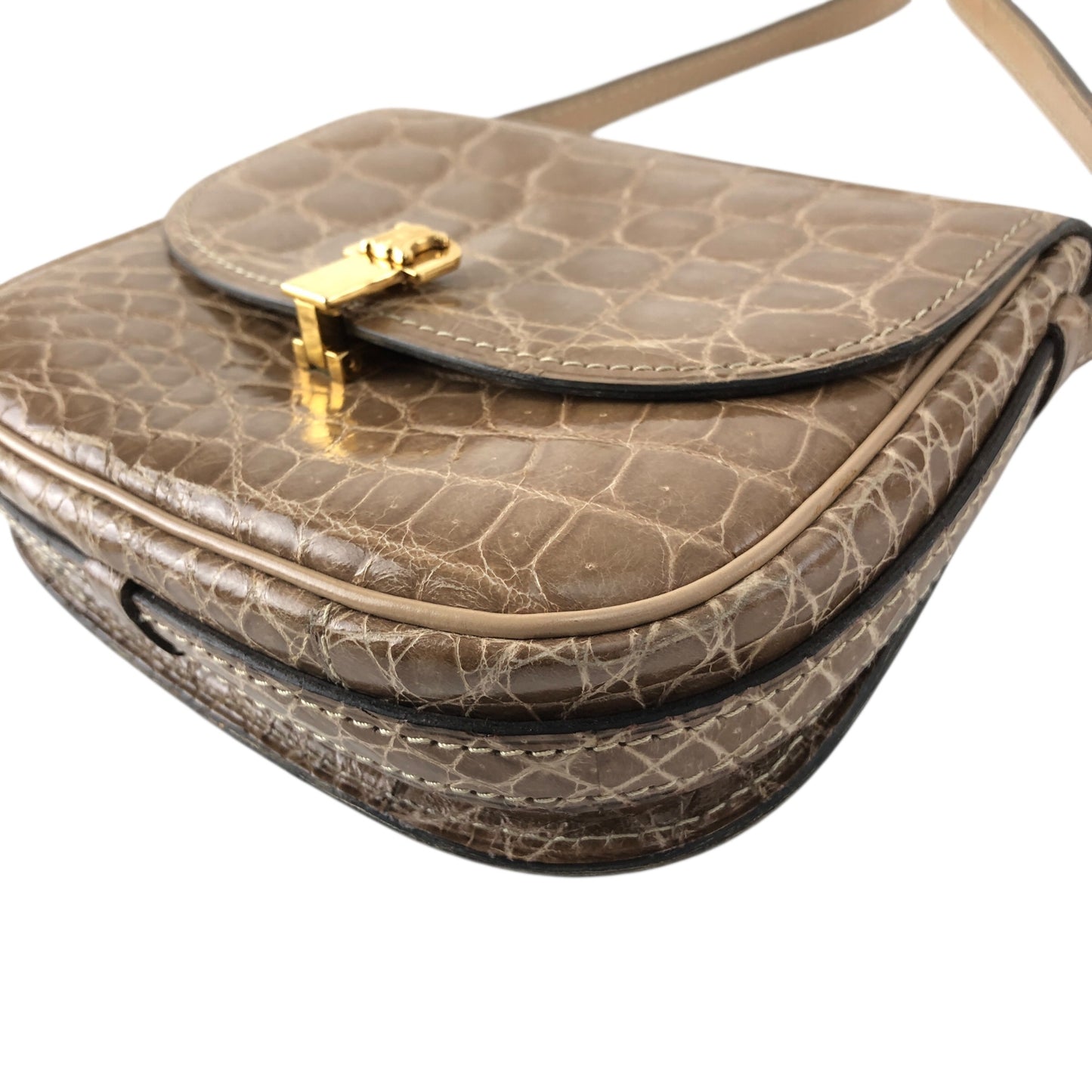 CELINE Blason Shoulder bag Brown Vintage 8xy6kp