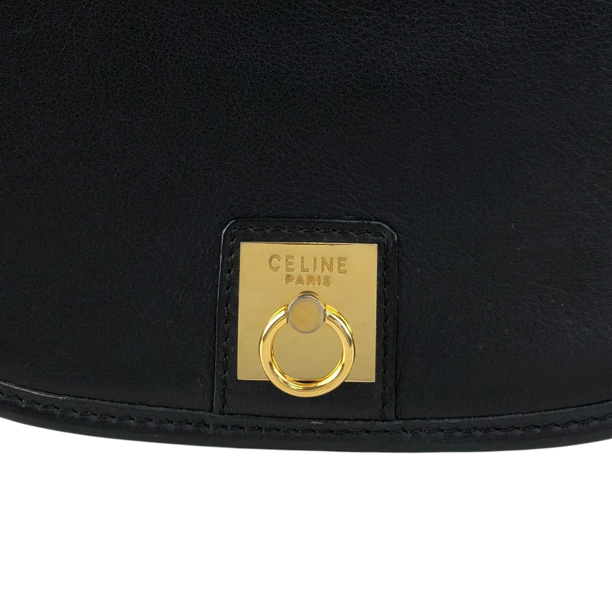 CELINE Gancini Shoulder bag Black Vintage b3ugaa