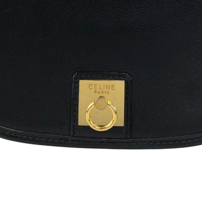 CELINE Gancini Shoulder bag Black Vintage b3ugaa