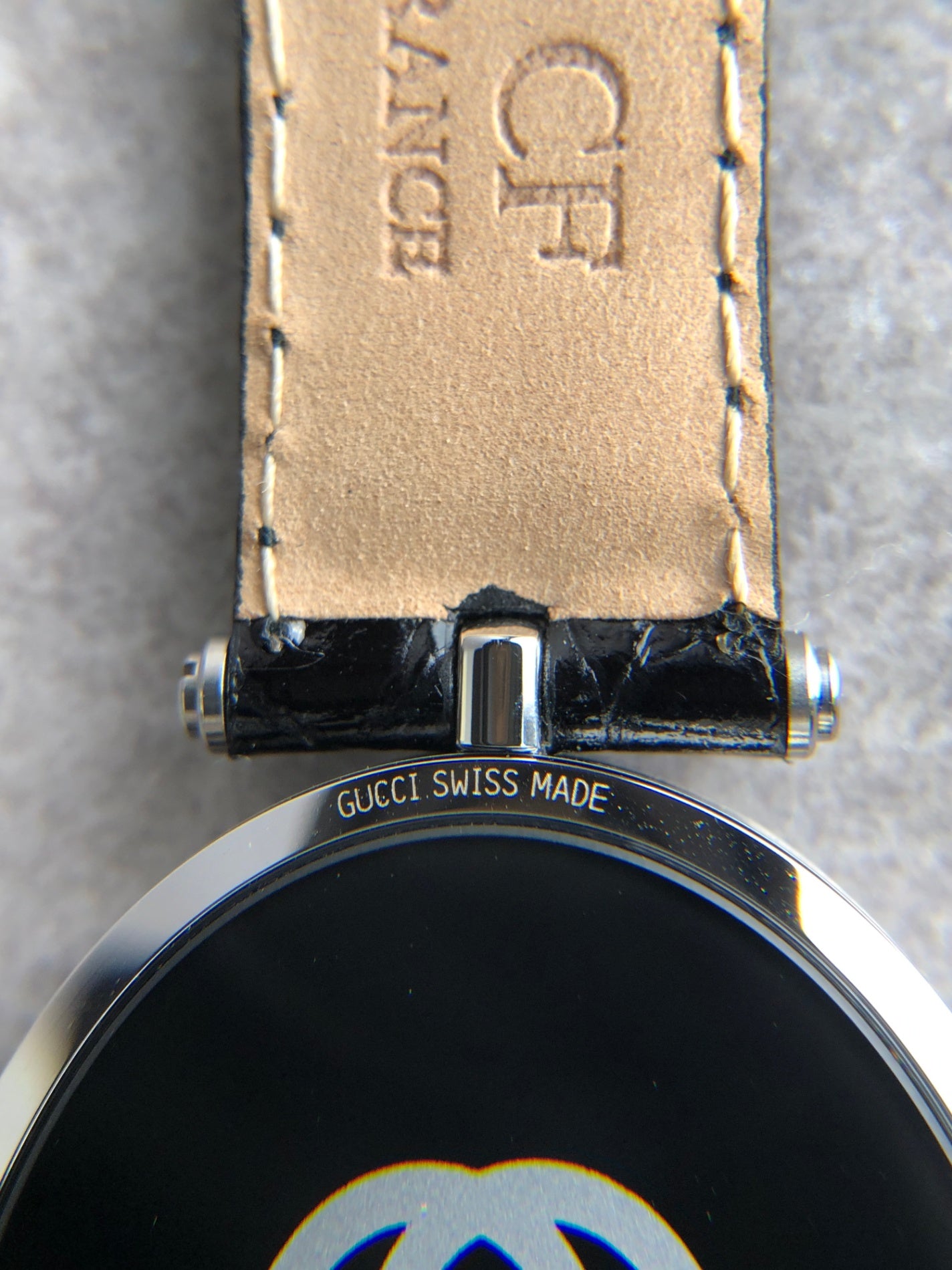 GUCCI Sherry Line Watch Silver×Black 2040Ｍ Vintage asvi62