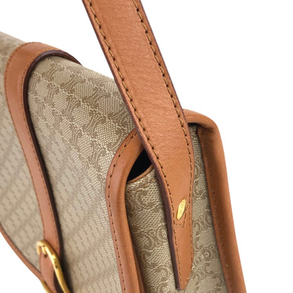 CELINE Macadam Front Buckle Shoulder bag Beige Vintage dw7z6k