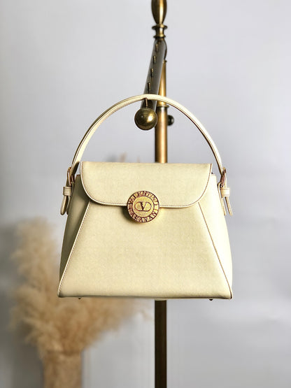 VALENTINO GARAVANI Two-way Handbag Shoulder bag Ivory Vintage t7g327
