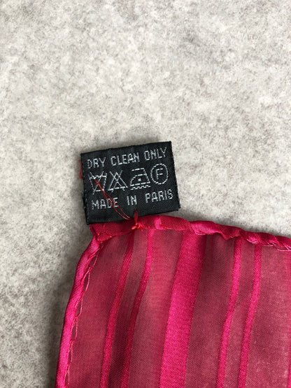 Cartier Scarf White Pink Silk  Vintage 32kszu