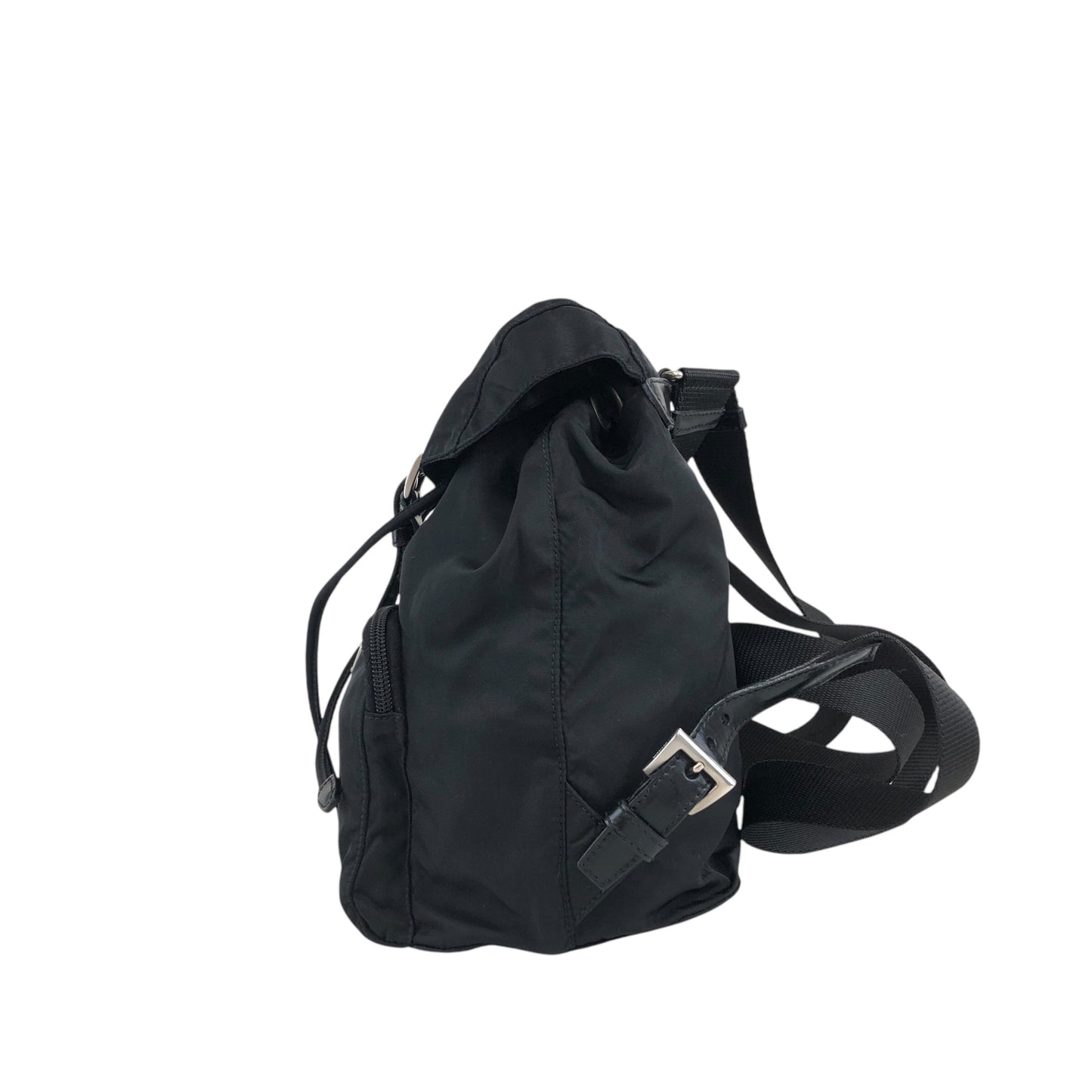 PRADA Triangle Logo Front Pocket Backpack Black Vintage wwwtfy