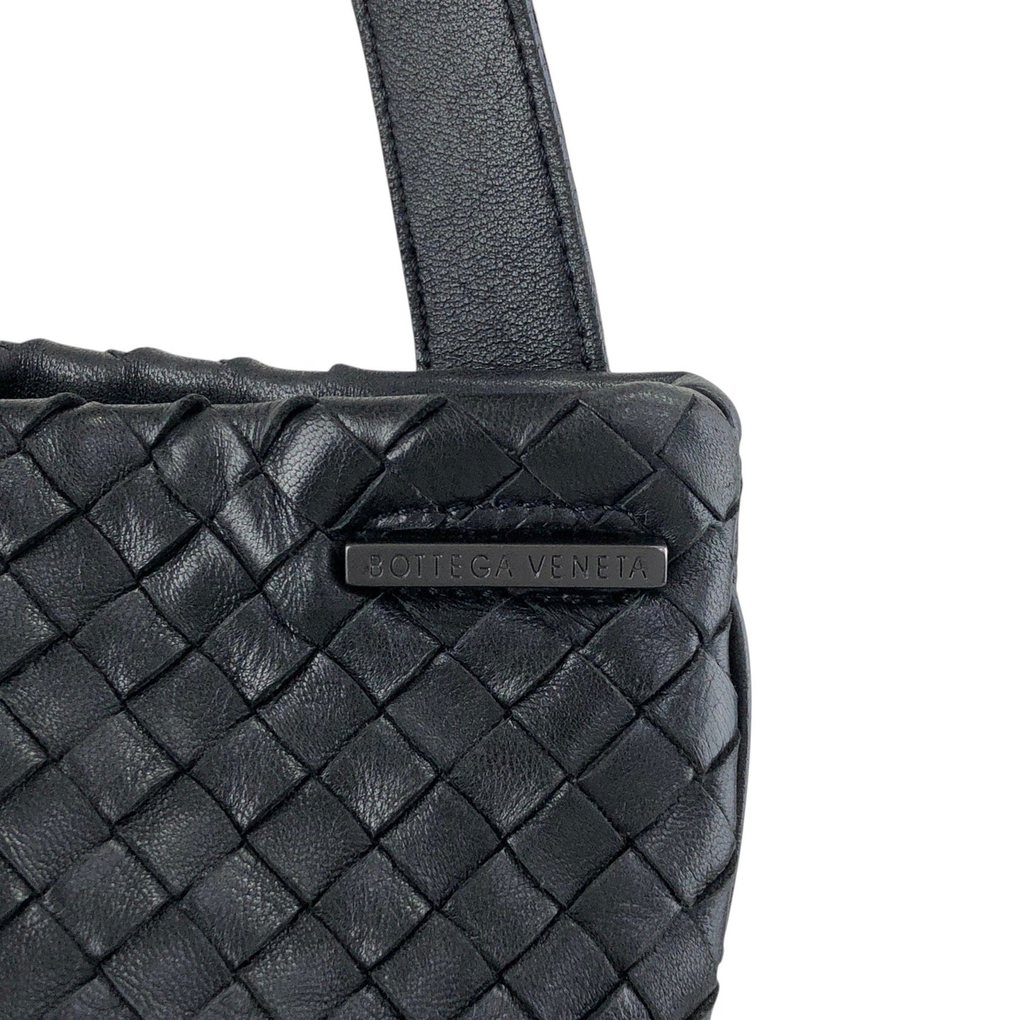 Bottega Veneta Intrecciato Shoulder bag Black Vintage e8ihib