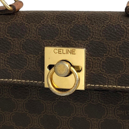 CELINE Macadam Gancini Two-way Small Handbag Shoulder bag Brown Vintage uwhp2b