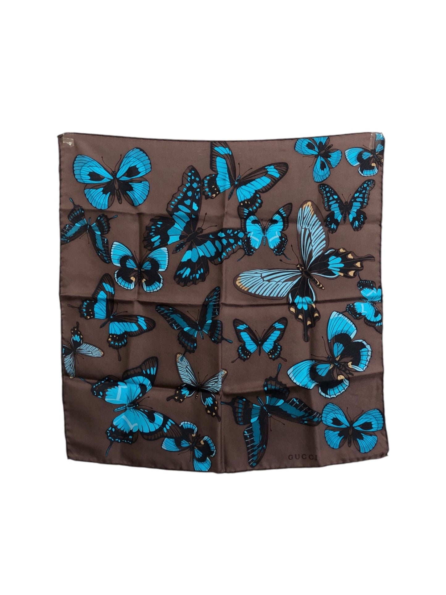 GUCCI Scarf Brown×Blue Vintage bmgng4