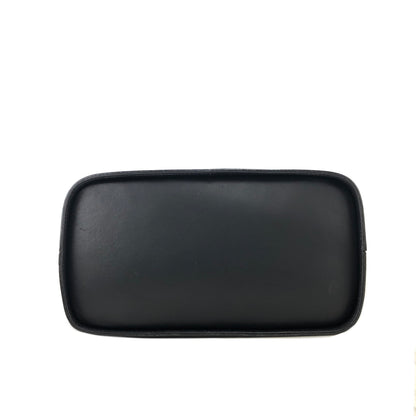 VALENTINO GARAVANI Logo Leather Drawstring Shoulder bag Black Vintage vxthd4