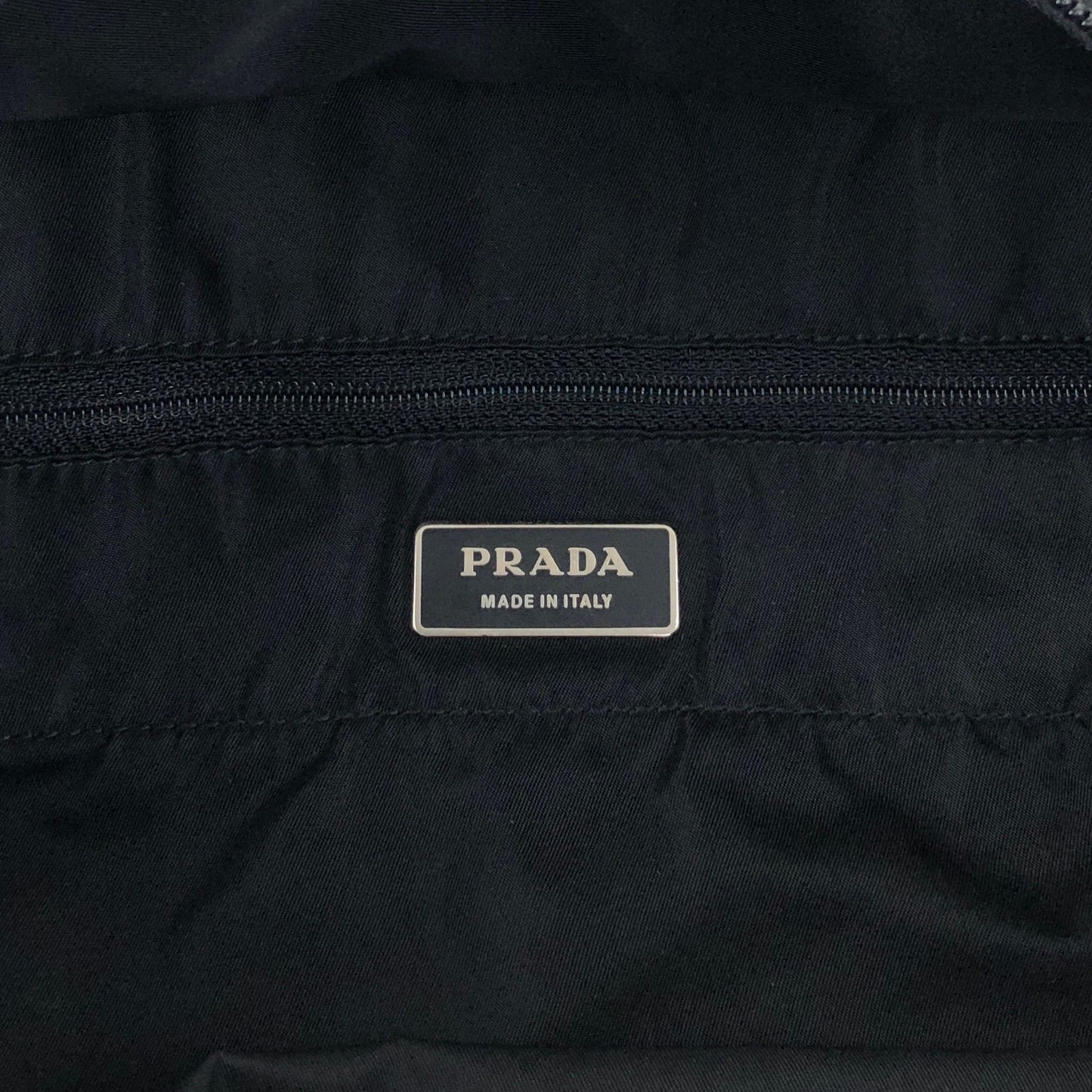 PRADA Tessuto Triangle Logo Totebag Black Vintage weepxg
