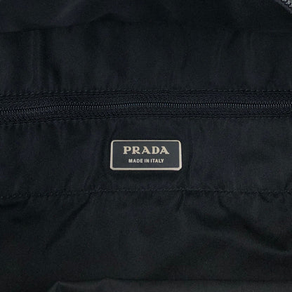 PRADA Tessuto Triangle Logo Totebag Black Vintage weepxg