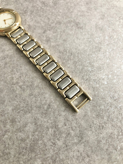 Yves Saint Laurent YSL Logo Watch Gold×Silver Vintage uavgj3