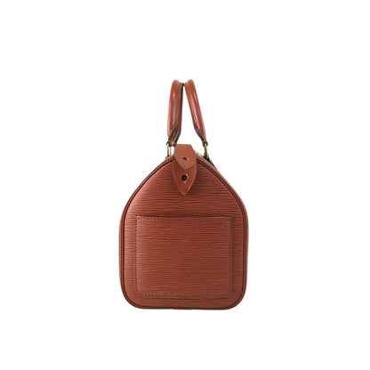LOUIS VUITTON Epi Small Boston bag Handbag Brown Vintage 4i3rer