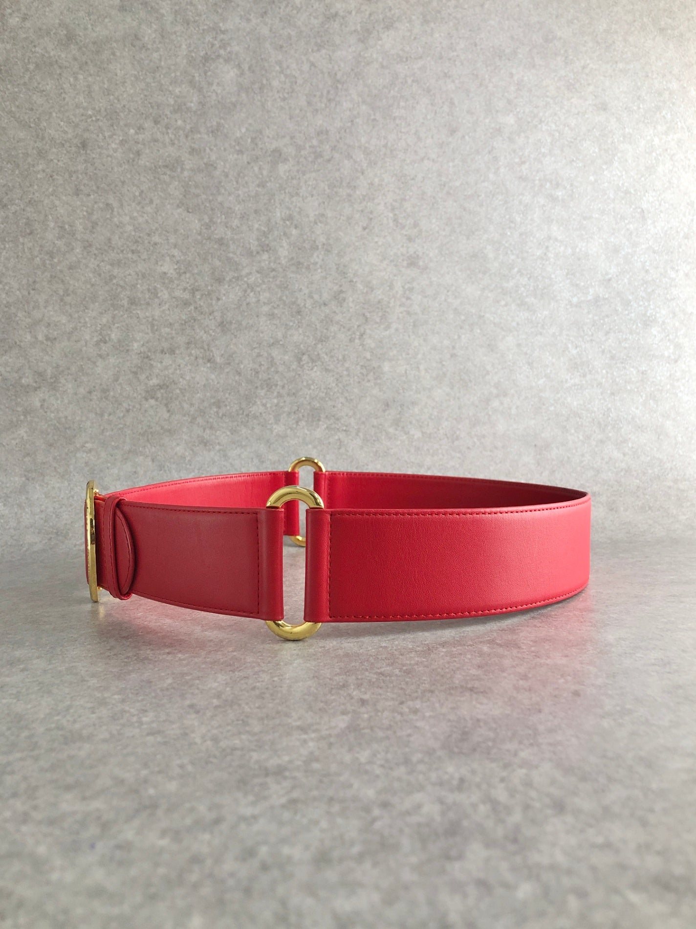 Christian Dior Logo Belt Red Vintage x8prhh