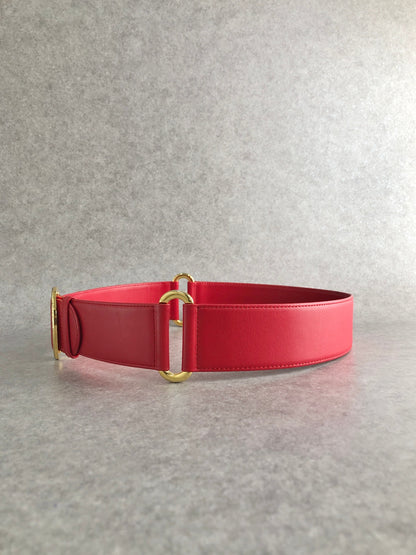 Christian Dior Logo Belt Red Vintage x8prhh