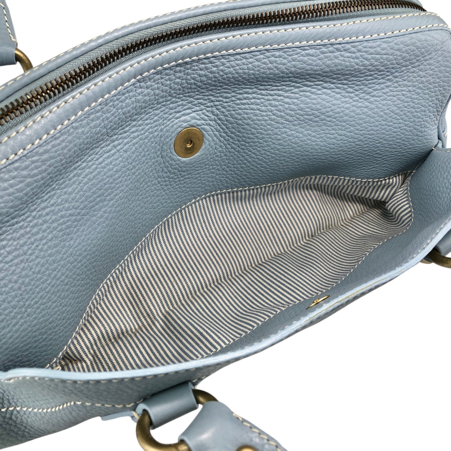 CELINE Blason Handbag Sky blue Vintage 5m2evd