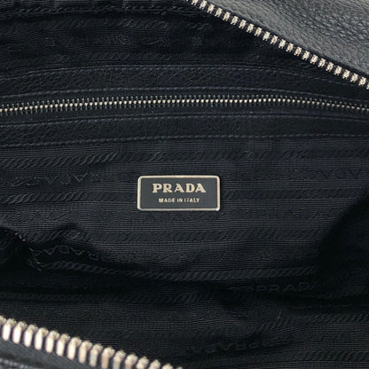PRADA Logo Embossed Small Boston bag Handbag Black Vintage 6kdc52