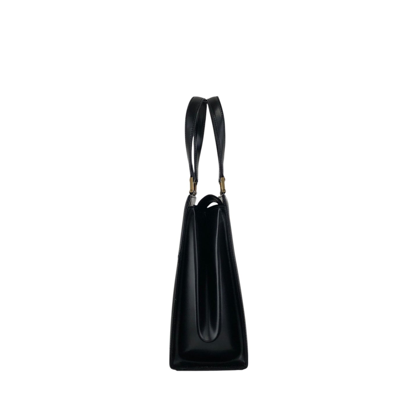 Yves Saint Laurent Logo Top Handle Handbag Black Vintage 8d84s4