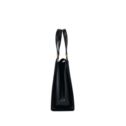 Yves Saint Laurent Logo Top Handle Handbag Black Vintage 8d84s4