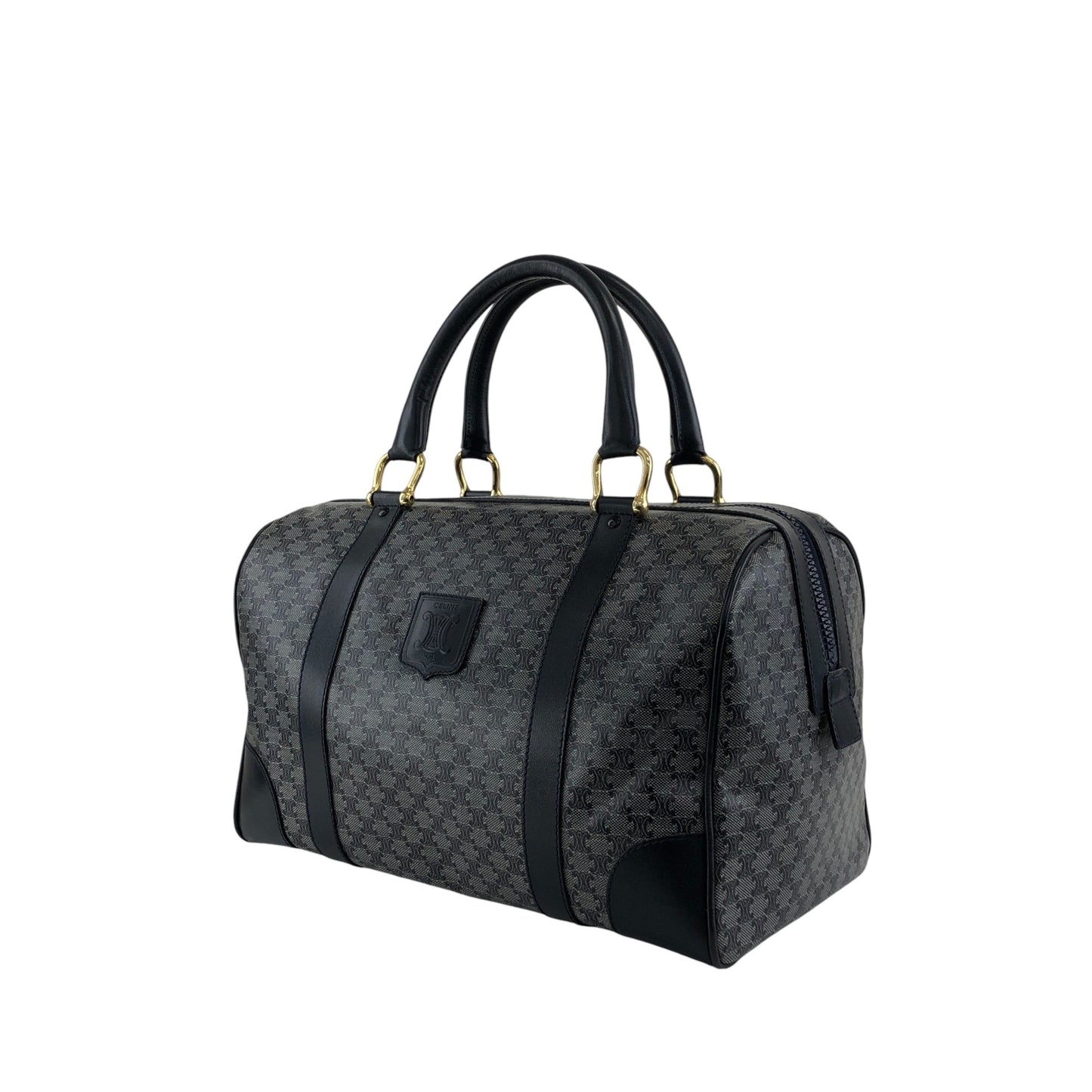 CELINE Macadam Blason Boston bag Navy Vintage scyzx6