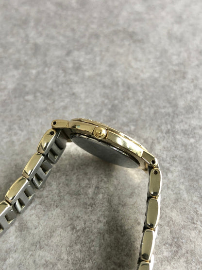 Yves Saint Laurent YSL Logo Quartz Watch Silver×Gold 2200-229789 Vintage 84wevi