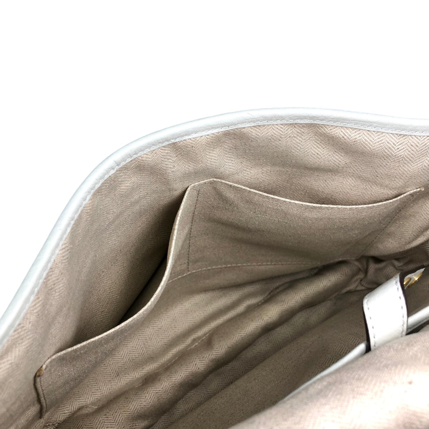 LOEWE Logo Embossed Shoulder bag White Vintage zpjrde