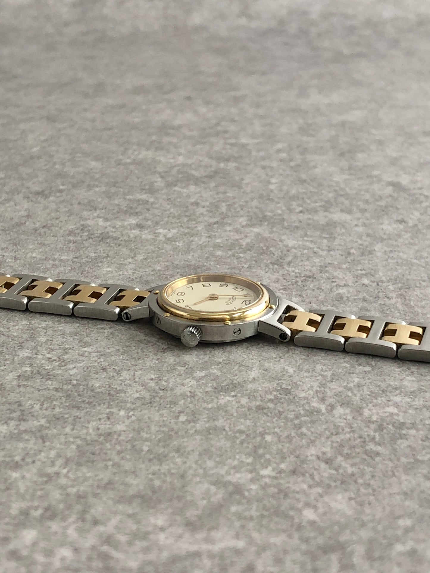 HERMES Quartz Watch Gold×Silver 317623 Vintage aai6x8