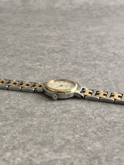 HERMES Quartz Watch Gold×Silver 317623 Vintage aai6x8