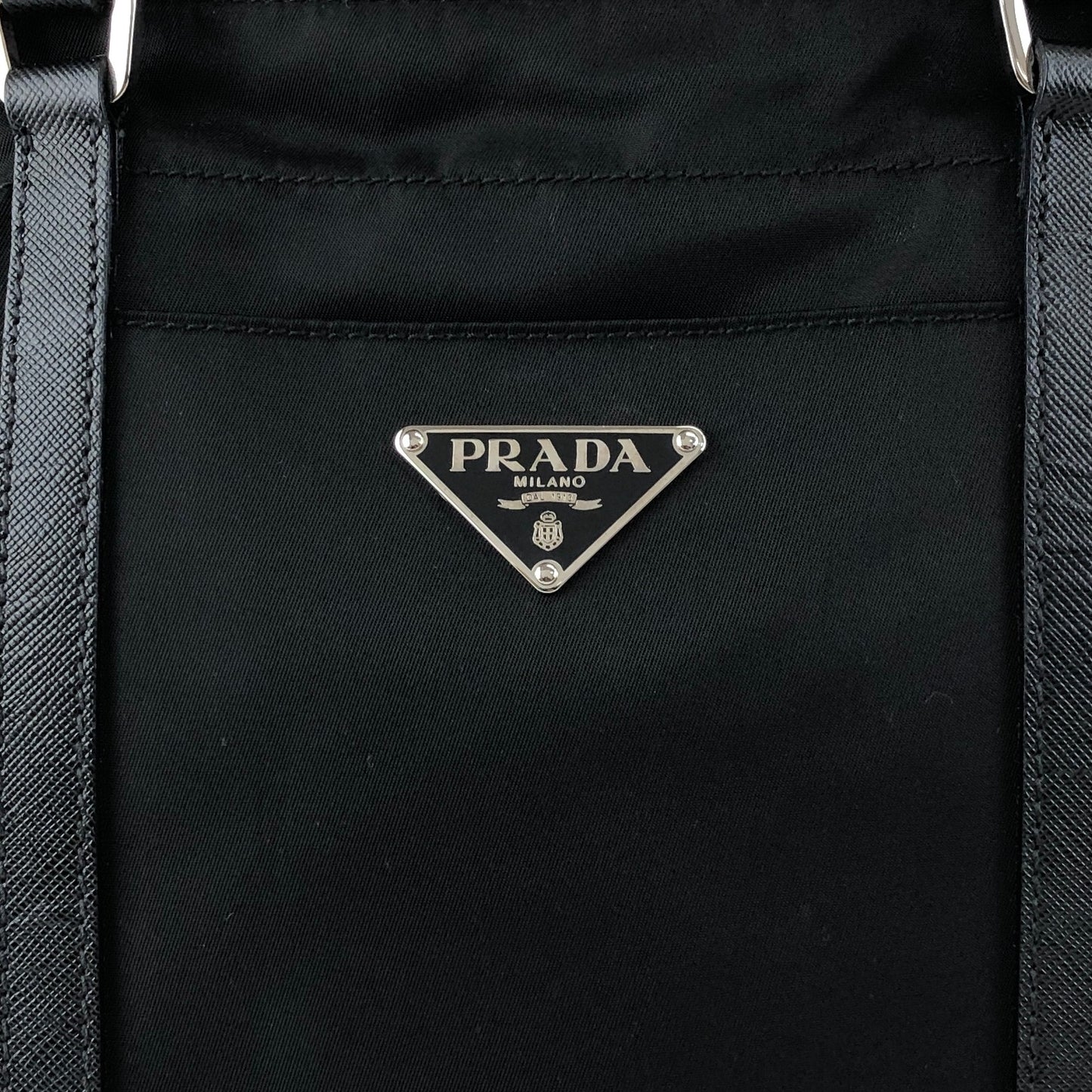 PRADA Tessuto Triangle Logo Totebag Black Vintage 8caxp5