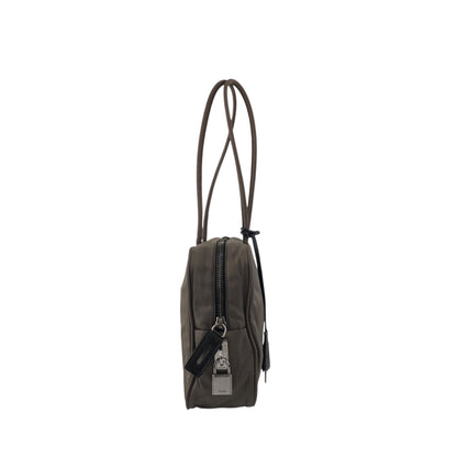 PRADA Tessuto Triangle Logo Totebag Gray Vintage 687jiy