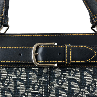 Christian Dior Trotter Front Buckle Handbag Navy Vintage nk2ius