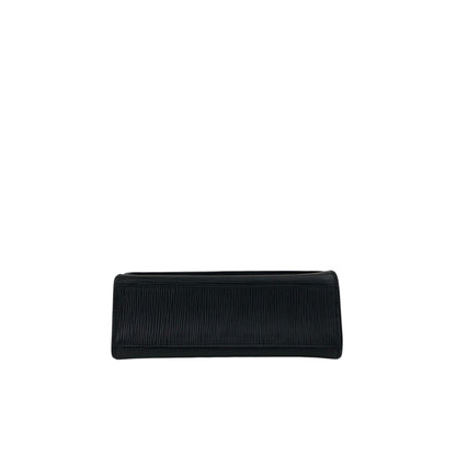 FENDI Logo Embossed Small Handbag Black Vintage h4nbvt