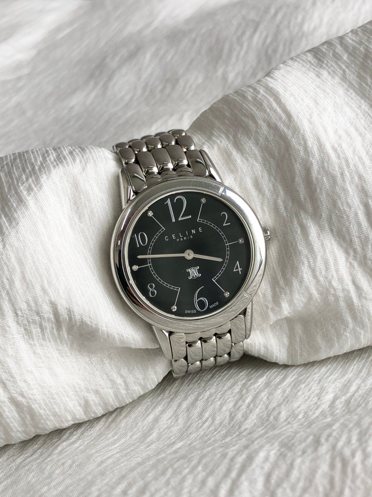 CELINE Blason Watch Silver Vintage kttdxr