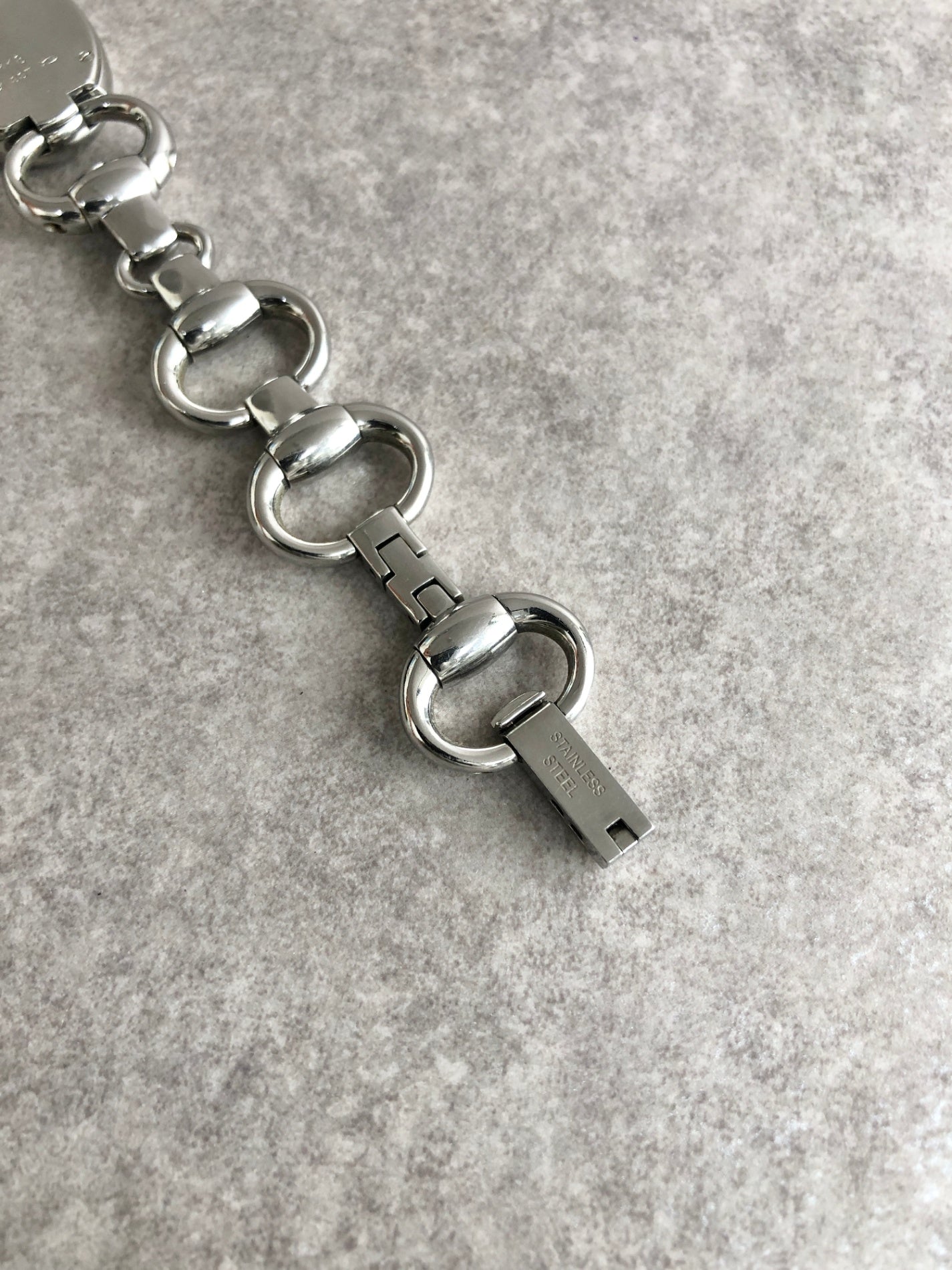 GUCCI Logo Watch Silver 118 Vintage ty8ida