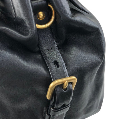 PRADA Logo Shoulder bag Hobobag Black Vintage k2n6cf