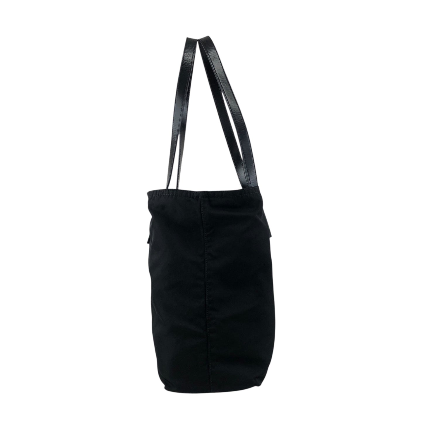 PRADA Tessuto Triangle Logo Totebag Black Vintage weepxg