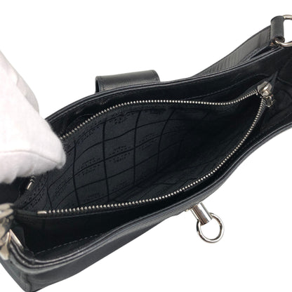 CELINE Gancini Shoulder bag Black Vintage 4cxdup