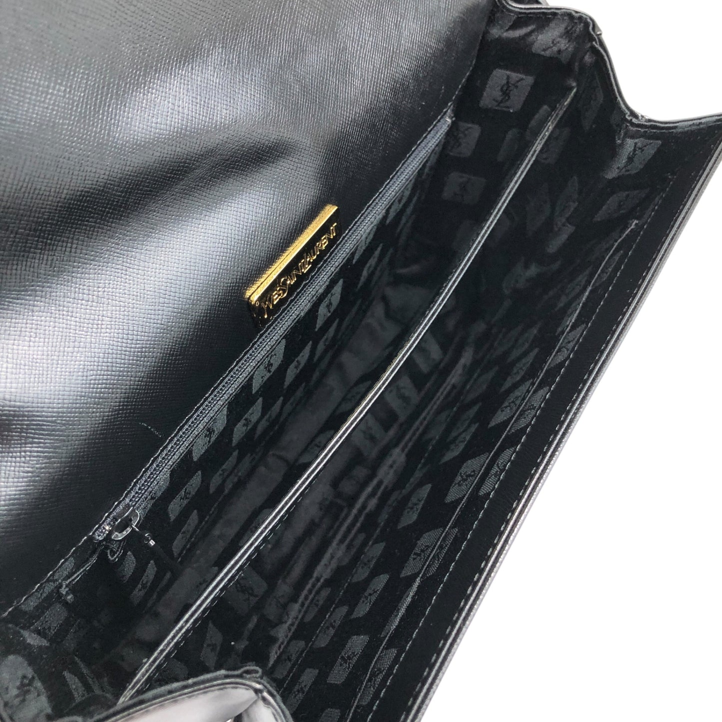 Yves Saint Laurent YSL Logo Shoulder bag Black Vintage bscs8w