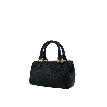 FENDI Logo Two-way Handbag Shoulder bag Black Vintage h8ka2h